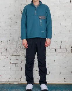 Online and wander Calamai Tech Wool Fleece Pullover Blue Gray