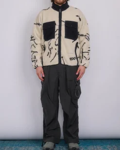 Hot and wander Daijiro OHARA Map Key Boa Jacket Off White
