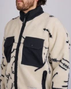 Hot and wander Daijiro OHARA Map Key Boa Jacket Off White