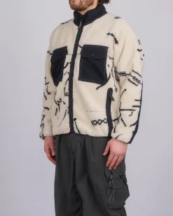 Hot and wander Daijiro OHARA Map Key Boa Jacket Off White