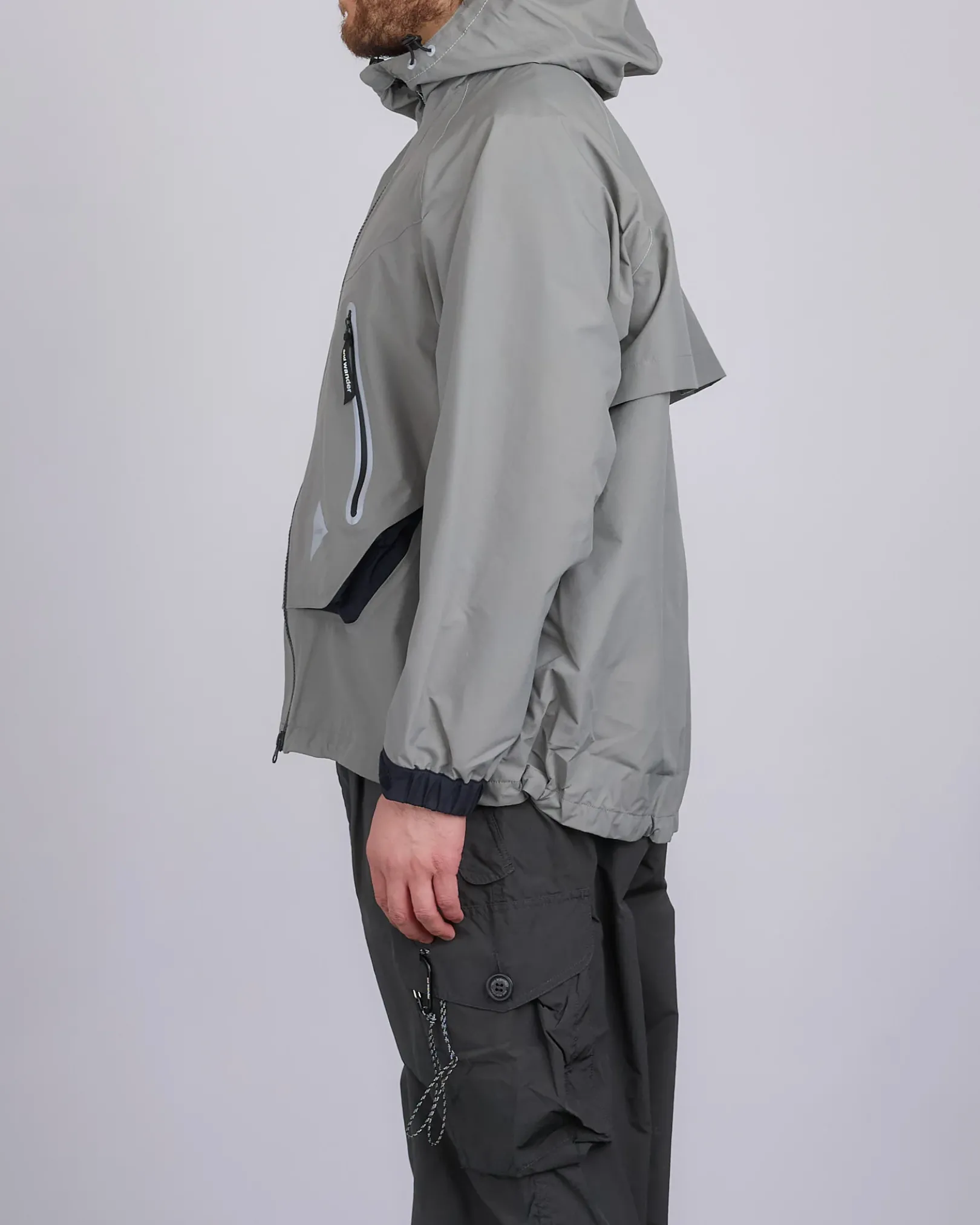 Outlet and wander Loose Fitting Rain Jacket Gray