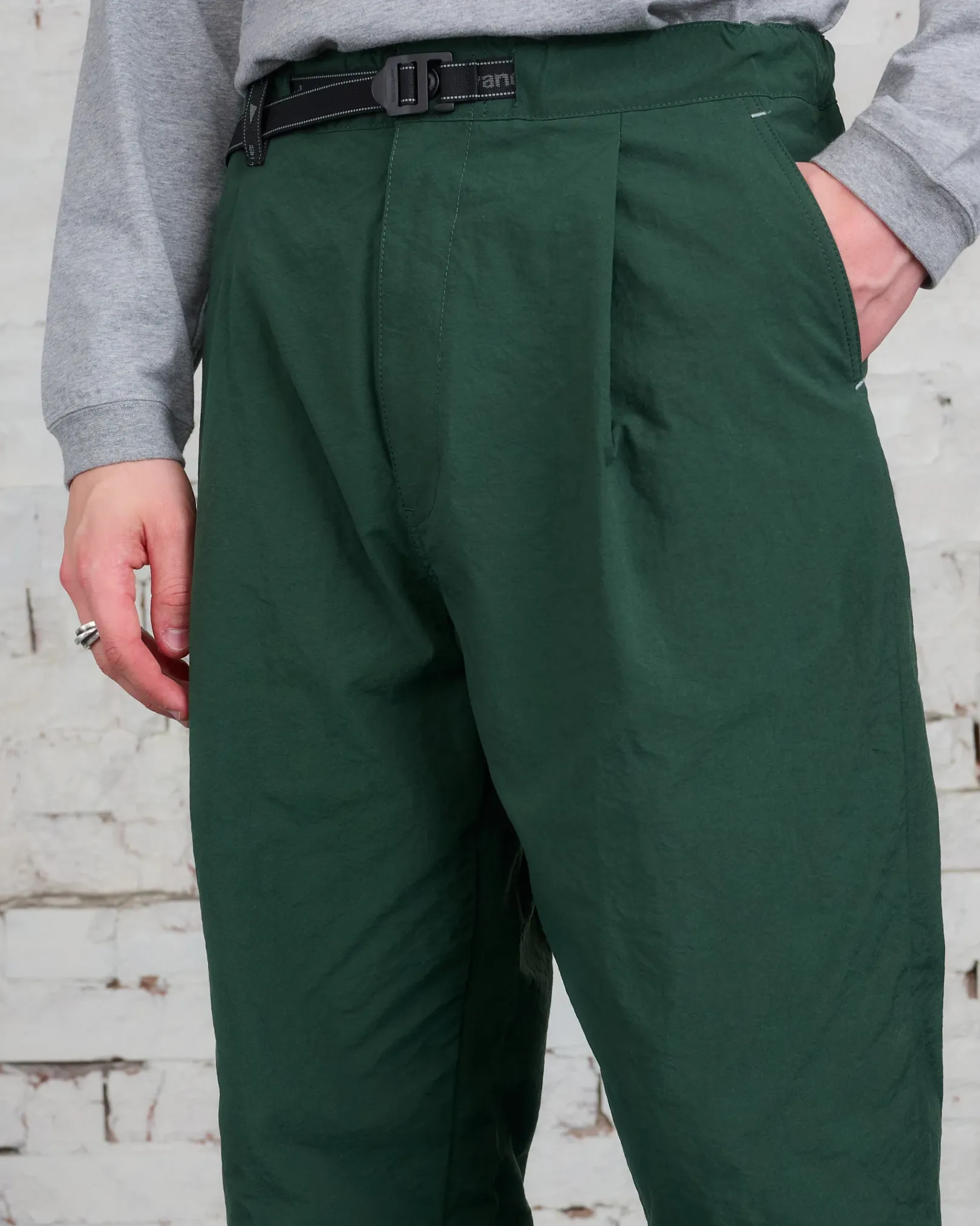 Sale and wander Nylon Chino Tuck Tapered Pant Green