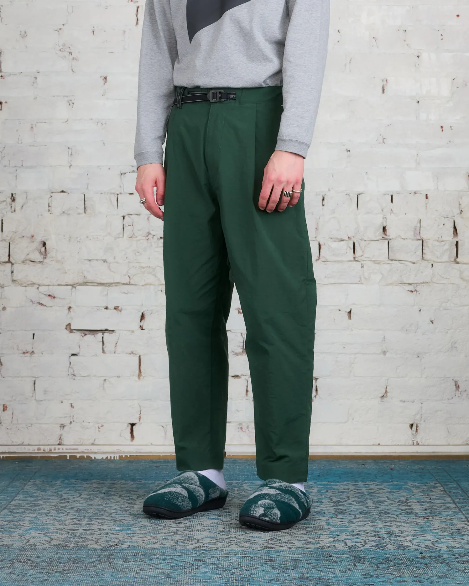 Sale and wander Nylon Chino Tuck Tapered Pant Green
