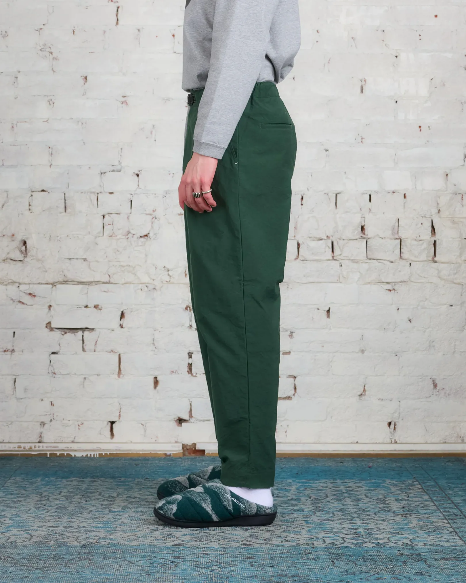 Sale and wander Nylon Chino Tuck Tapered Pant Green