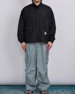 Clearance and wander Oversized Rip Nylon Jacket Black