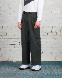 Hot and wander REWOOL Tweed Wide Pant Khaki