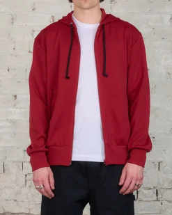 Fashion Comme des Garçons PLAY CDG PLAY Invader Red Heart Back Zip Hooded Sweatshirt Red