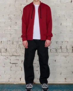 Fashion Comme des Garçons PLAY CDG PLAY Invader Red Heart Back Zip Hooded Sweatshirt Red