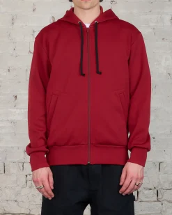 Fashion Comme des Garçons PLAY CDG PLAY Invader Red Heart Back Zip Hooded Sweatshirt Red