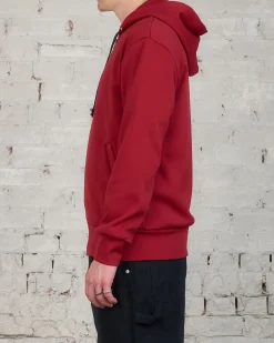 Fashion Comme des Garçons PLAY CDG PLAY Invader Red Heart Back Zip Hooded Sweatshirt Red