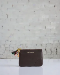 Discount Comme des Garçons WALLET CDG Wallet Zipper Pull Pouch Brown