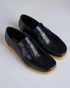 Discount Clarks Originals Men's Wallabee Loafer Black Croc