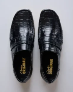 Discount Clarks Originals Men's Wallabee Loafer Black Croc
