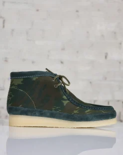 Outlet Clarks Originals Men's Wallabee Green Camouflage