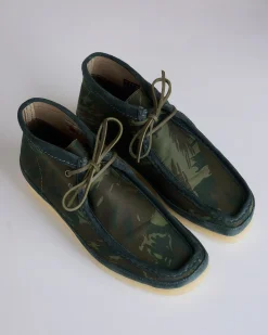 Outlet Clarks Originals Men's Wallabee Green Camouflage