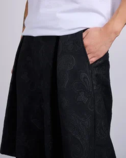 Discount COMME des GARÇONS HOMME Plus COMME des GARÇONS HOMME Plus Pleated Wool Blend Paisley Short Black