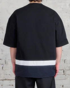 Clearance COMME des GARÇONS HOMME Cotton Jersey-Nylon Taffeta Mix T-Shirt Black