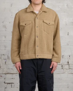 Online COMME des GARÇONS HOMME Heavy Boa Fleece Trucker Jacket Beige