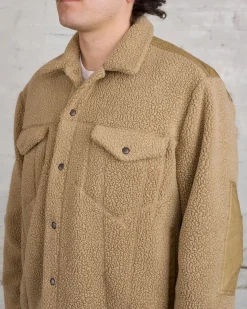 Online COMME des GARÇONS HOMME Heavy Boa Fleece Trucker Jacket Beige