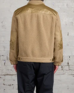 Online COMME des GARÇONS HOMME Heavy Boa Fleece Trucker Jacket Beige