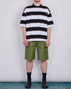 Fashion COMME des GARÇONS HOMME Jersey Stripe Crew T-Shirt Black Brown White