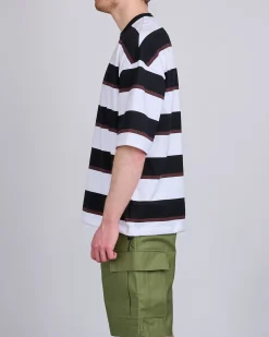 Fashion COMME des GARÇONS HOMME Jersey Stripe Crew T-Shirt Black Brown White