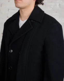 Outlet COMME des GARÇONS HOMME Plus Wool Nylon Mosser Coat Black