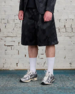 Online COMME des GARÇONS HOMME Plus Nylon Jacquard Camo Pattern Short Black