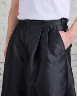 New COMME des GARÇONS HOMME Plus Silk Blend Shantung Short Black