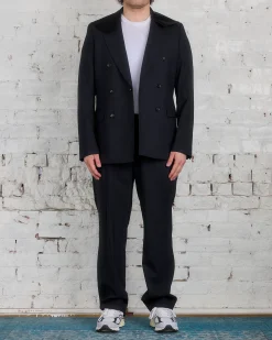 Sale COMME des GARÇONS HOMME Plus Wool Dobby Stripe Pant Black