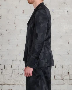 Best COMME des GARÇONS HOMME Plus Nylon Jacquard Camo Pattern Blazer Black