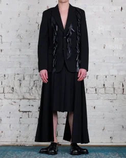 Fashion COMME des GARÇONS HOMME Plus Tropical Wool Outer Drape Short Black