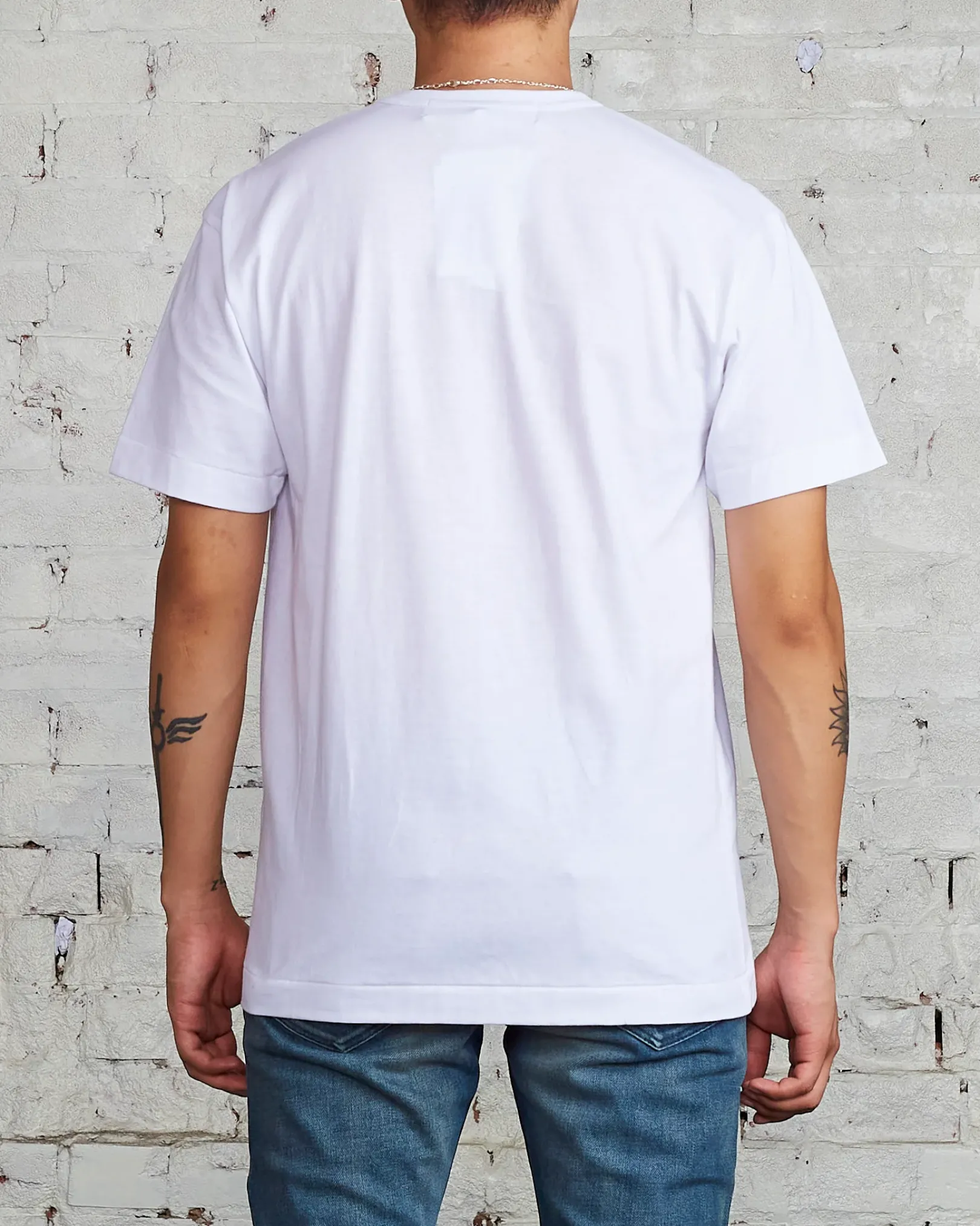 Sale Comme des Garçons PLAY Big Camouflage Chest Heart T-Shirt White