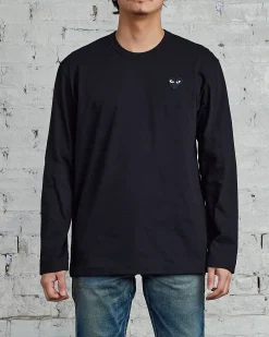 Hot Comme des Garçons PLAY Black Heart Long Sleeve T-Shirt Black
