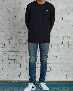 Hot Comme des Garçons PLAY Black Heart Long Sleeve T-Shirt Black