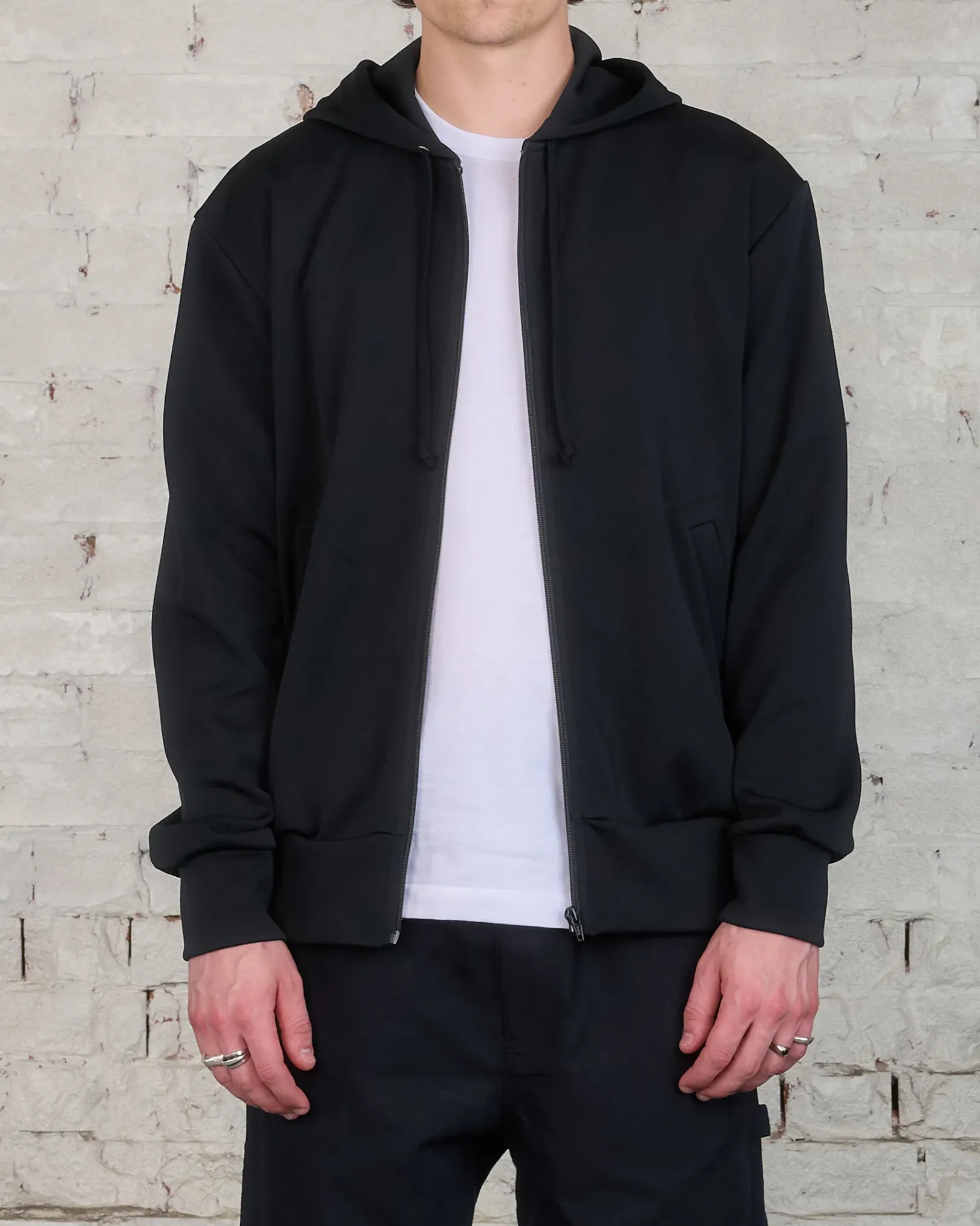 New Comme des Garçons PLAY Invader Red Heart Back Zip Hooded Sweatshirt Black