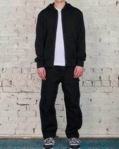 New Comme des Garçons PLAY Invader Red Heart Back Zip Hooded Sweatshirt Black