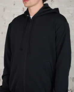 New Comme des Garçons PLAY Invader Red Heart Back Zip Hooded Sweatshirt Black