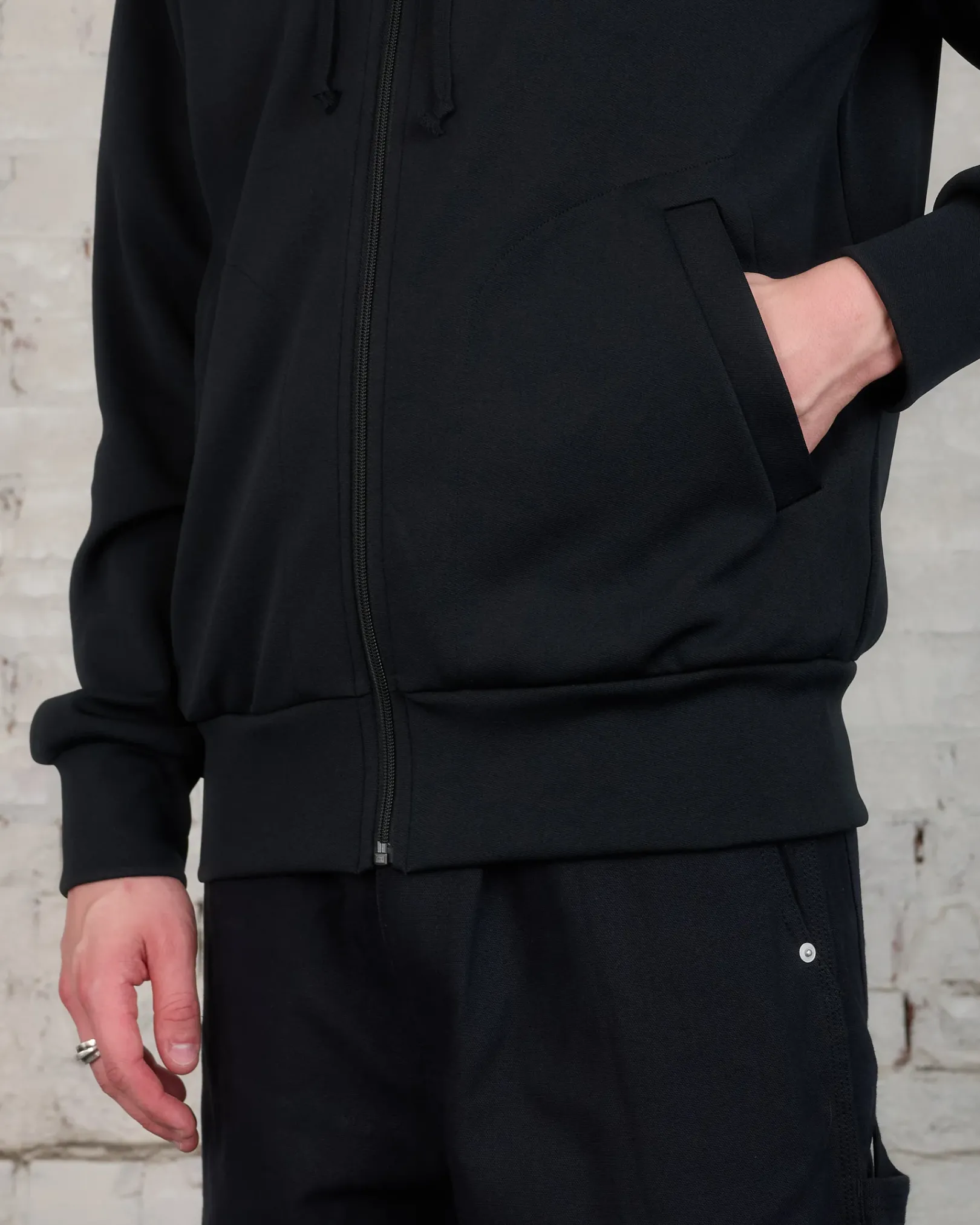 New Comme des Garçons PLAY Invader Red Heart Back Zip Hooded Sweatshirt Black