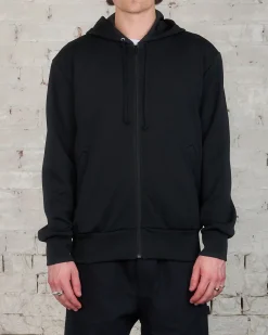 New Comme des Garçons PLAY Invader Red Heart Back Zip Hooded Sweatshirt Black