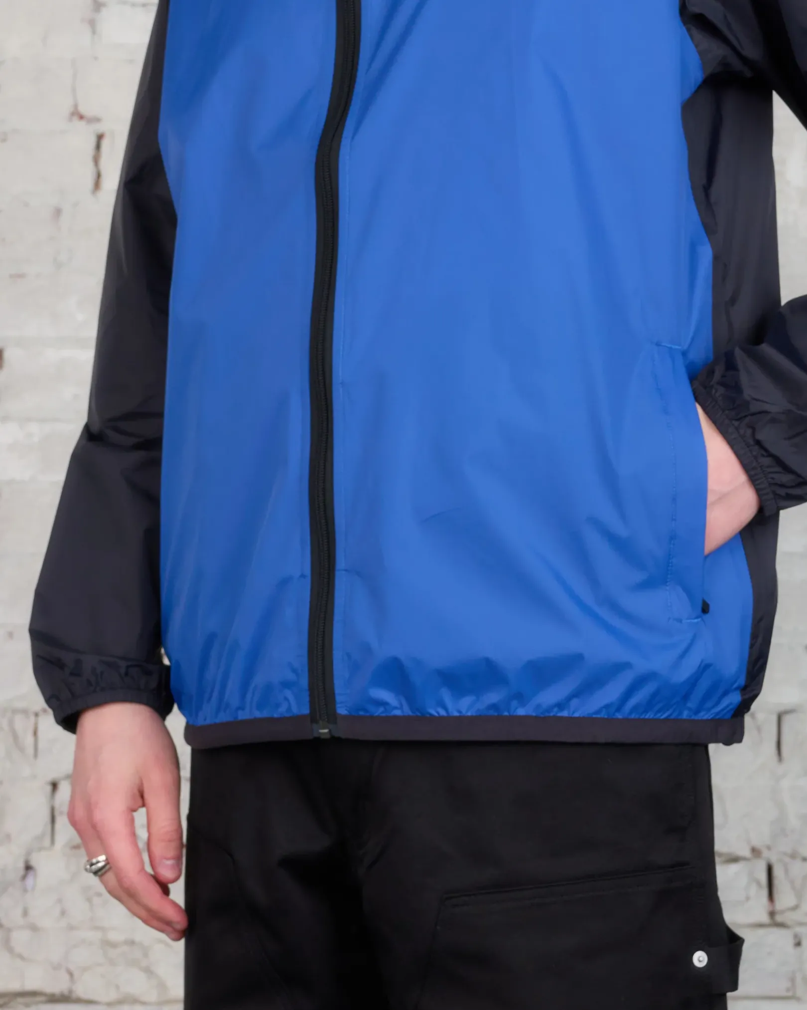 Discount Comme des Garçons PLAY K-Way Full Zip Hooded Jacket Blue/Black