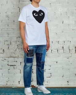 Online Comme des Garçons PLAY Large Chest Black Heart T-Shirt White / Black