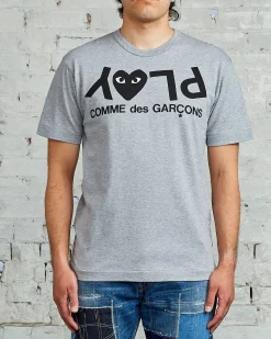Sale Comme des Garçons PLAY PLAY Logo T-Shirt Grey