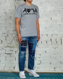 Sale Comme des Garçons PLAY PLAY Logo T-Shirt Grey