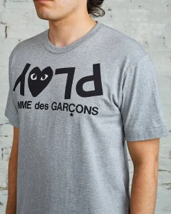 Sale Comme des Garçons PLAY PLAY Logo T-Shirt Grey