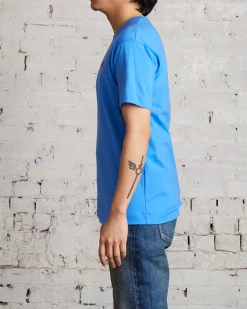 Discount Comme des Garçons PLAY Small Red Woven Heart T-Shirt Blue