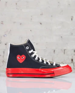 Best Comme des Garçons PLAY x Converse Chuck Taylor Red Sole Black High