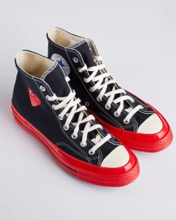 Best Comme des Garçons PLAY x Converse Chuck Taylor Red Sole Black High