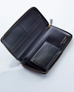 Online Comme des Garçons WALLET Huge Logo Long Wallet Black