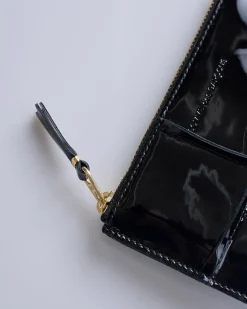 Fashion Comme des Garçons WALLET Reversed Hem Zip Mini Pouch Black